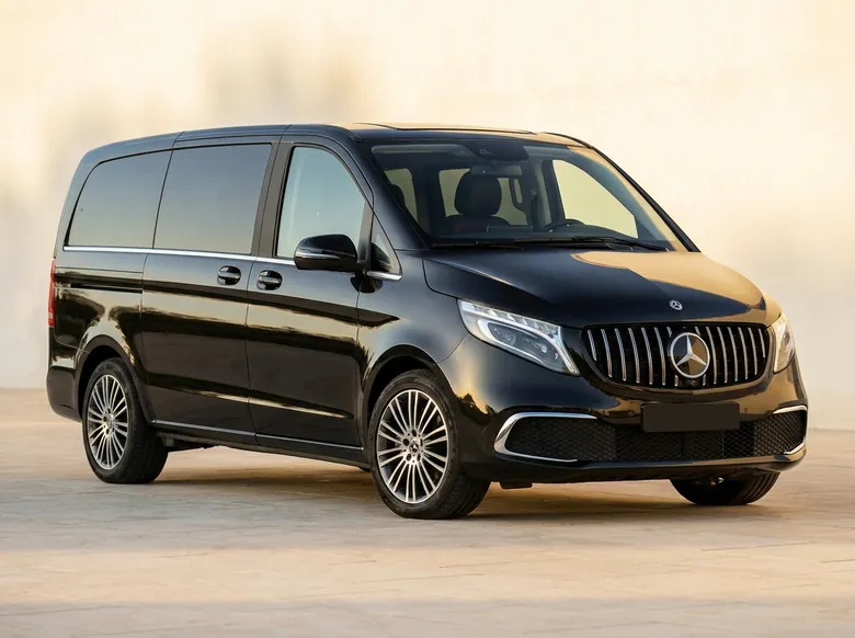 Black Mercedes-Benz V250 luxury van